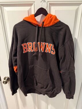 Men's Cleveland Browns Hooded Pullover Sweatshirt - “Helmet Hood” Size L